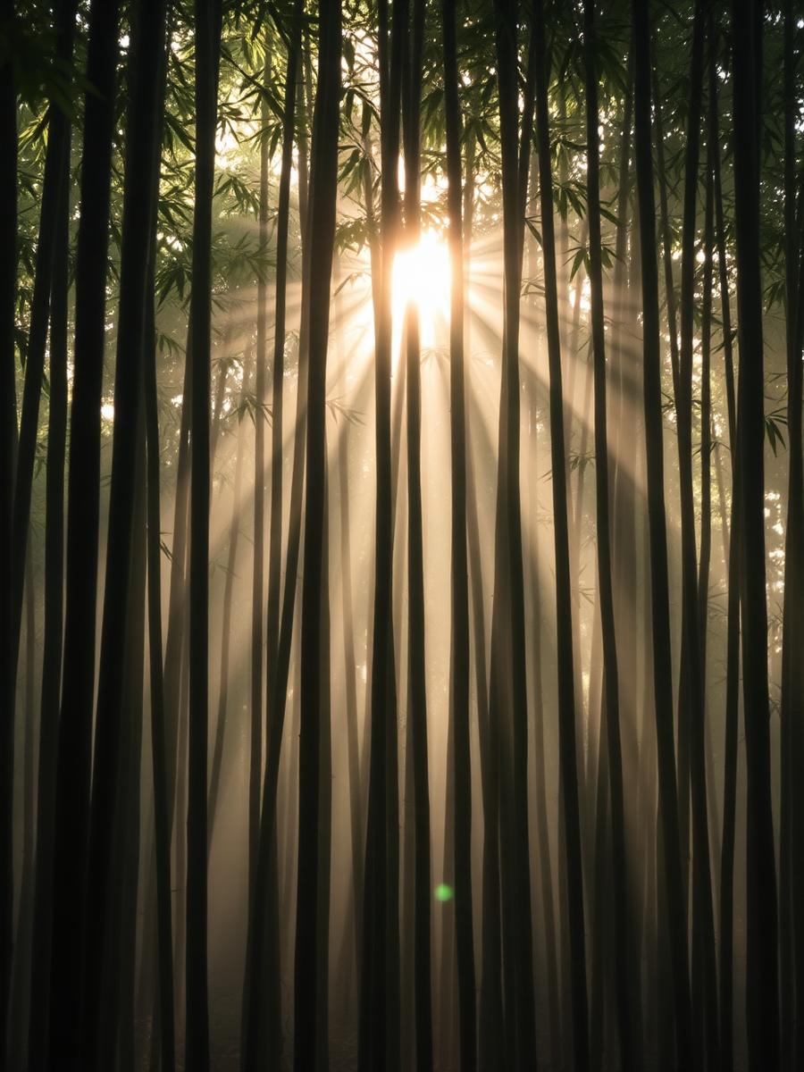 Bamboo grove at dawn